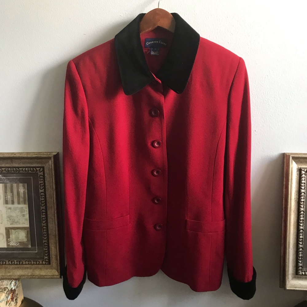 Charter Clubs Jacket color red near burgundy Size 12 See Matching dress